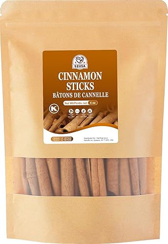 52USA Cinnamon Sticks, Cinnamon 4 oz (113g), Whole Cinnamon Sticks, 100% Raw, Kosher Certified, Gluten Free, Pure & Fresh Cinnamon, Perfect for