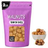 Oh! Nuts Walnuts in Shell - Raw - 100% Natural - 2 lb - Whole Walnuts for a Healthy Vegan Snack - Packed in New York Zip-Seal Bag for Exceptional