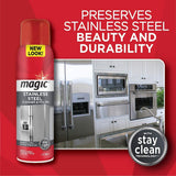 Magic Stainless Steel Cleaner Aerosol - 17 Ounce (2 Pack)- Removes Fingerprints Residue Water Marks and Grease from Appliances - Refrigerator