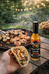 Citrus Fresno & Garlic Hot Sauce by Fresco Sauce - Lime Juice - Orange Juice - Fresno Peppers - Flavorful - All Natural- Vegan - Gluten Free