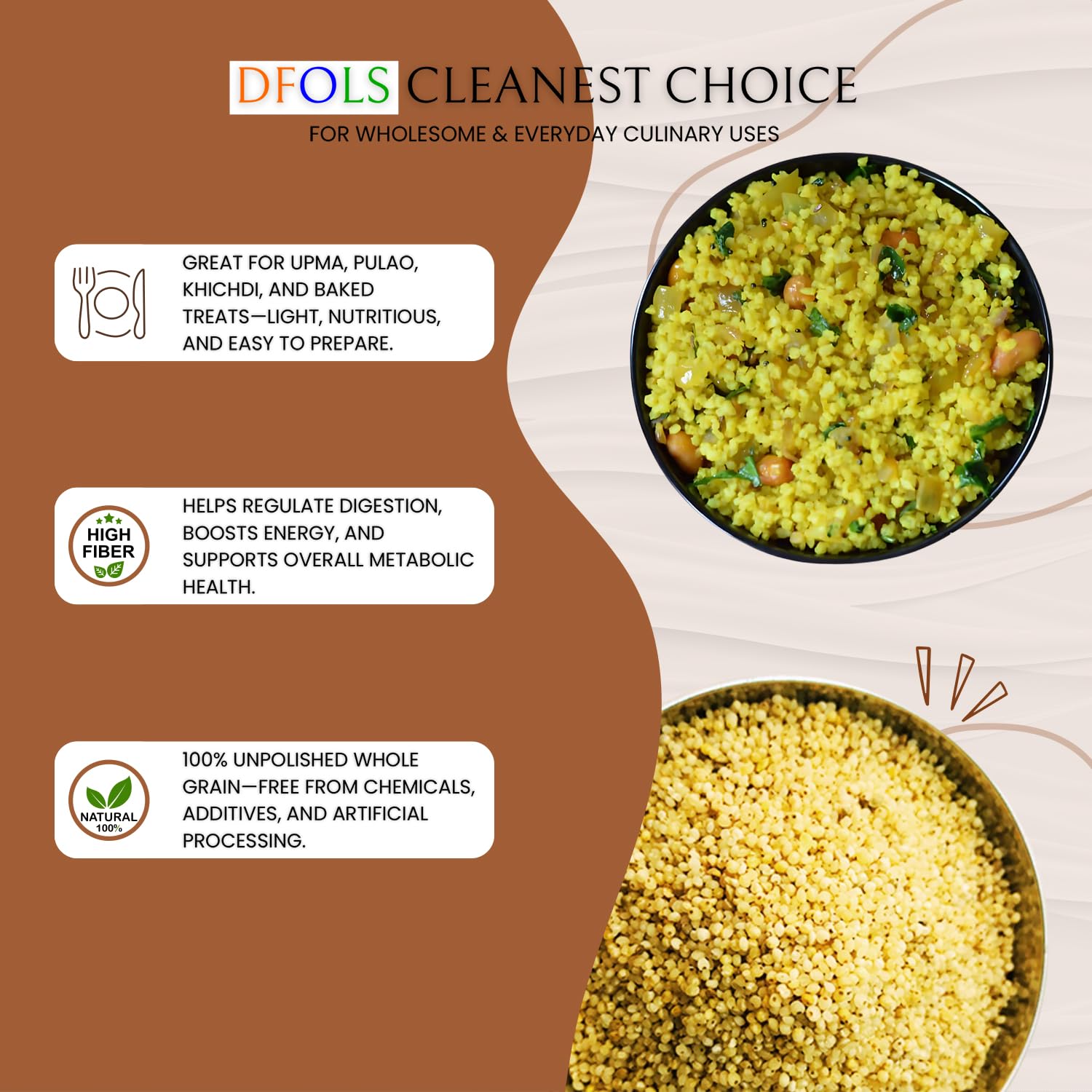 DFOLS Barnyard Millet Whole Grain Mild Nutty Flavor for Cooking 0.55lb 8.82oz (250g) Premium Quality ??