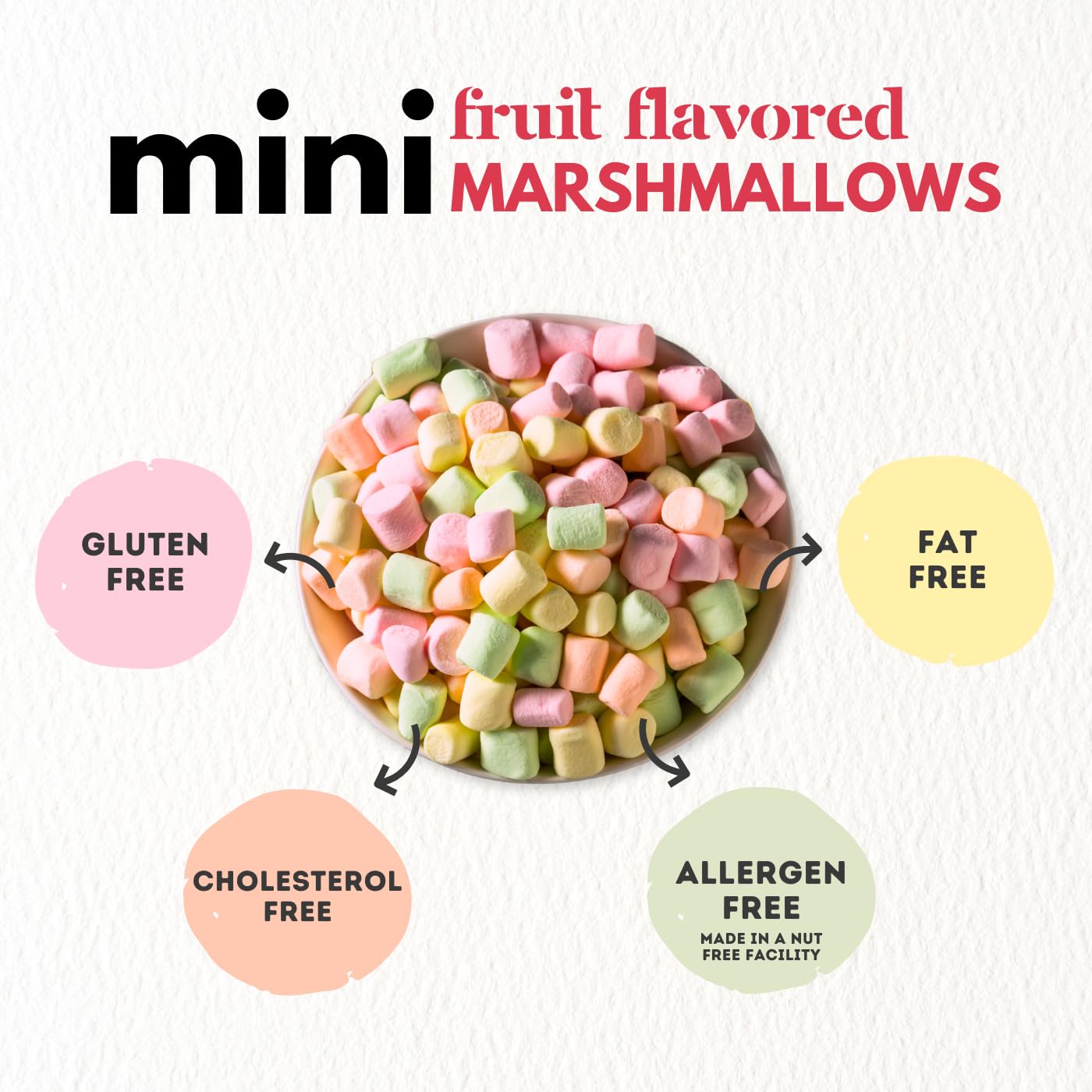 1 lb Bag Clown Fruit Flavored Mini Marshmallows - Gluten Free, Allergy Friendly, Great for Baking, Cocoa, Rice Crispy Treats