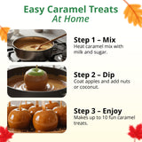 Concord Foods Caramel Apple Kit: Fall Favorite Treat - Indulge in Chewy Apples! Makes 10 Caramel Apples per Box, 5 oz (Pack of 2)