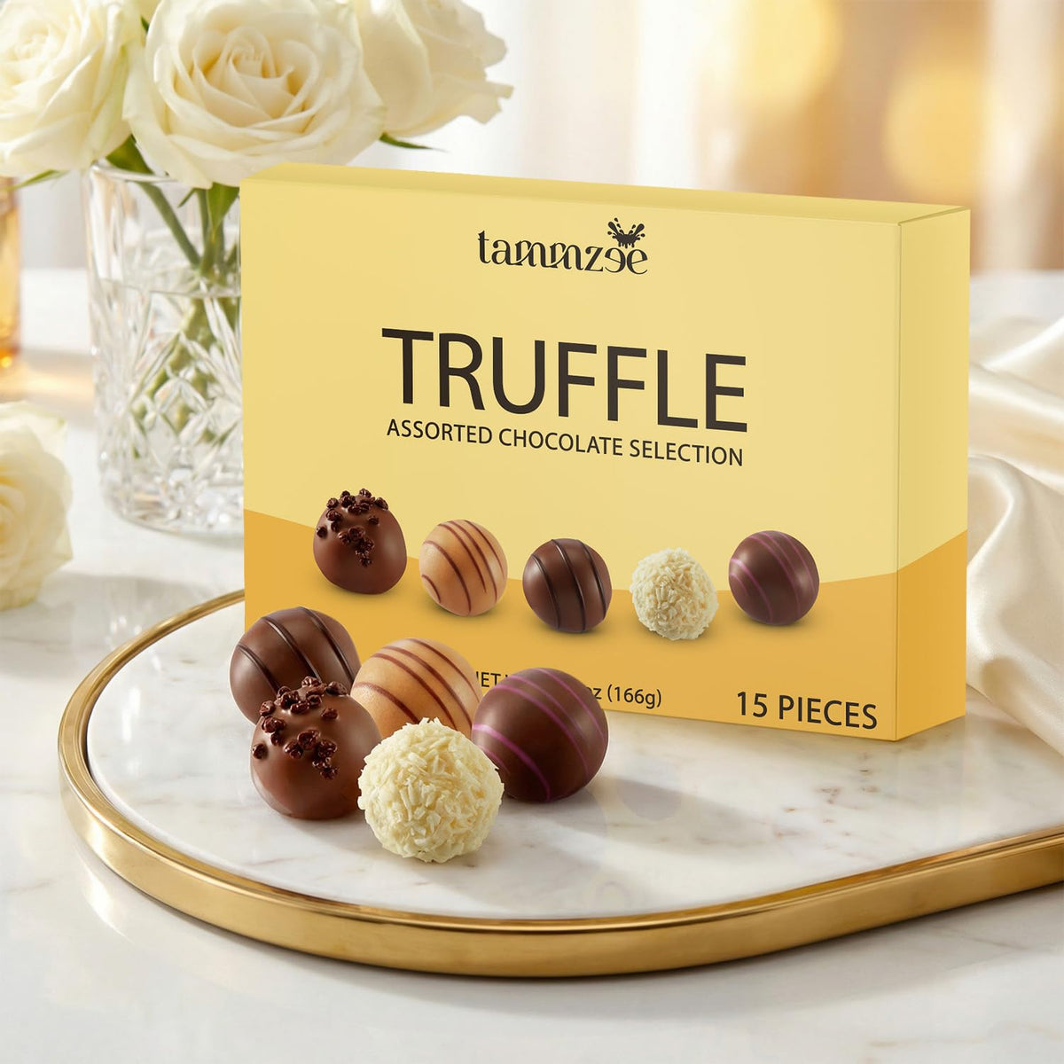 Mothers Day Assorted Chocolate Truffle Gift Box - 15 Count. Ideal Assorted Chocolate Gift Box for Easter, Anniversary, Birthday and Special Occasions