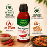 Gochujang Sauce, Pack of Two 12.16 oz Bottles, Korean Style Hot and Sweet Chili Sauce for Stir Fry, Marinade, Dipping, Rice Bowls, Noodles with K-Tech