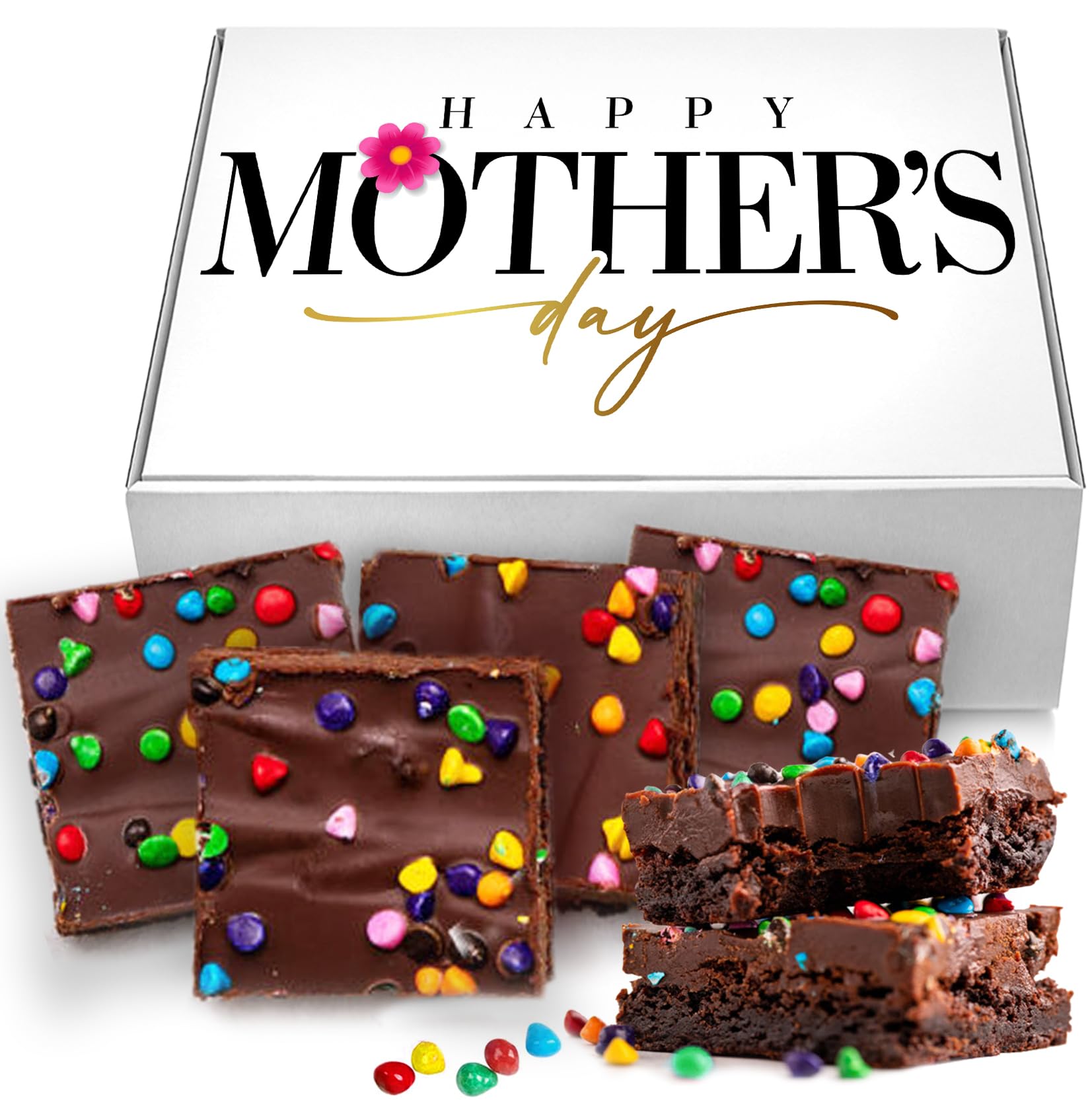 Mothers Day Gift Basket Chocolate Brownies Large Food Gift Individually Wrapped For Mom Women Daughter Package | Nut Free | Kosher