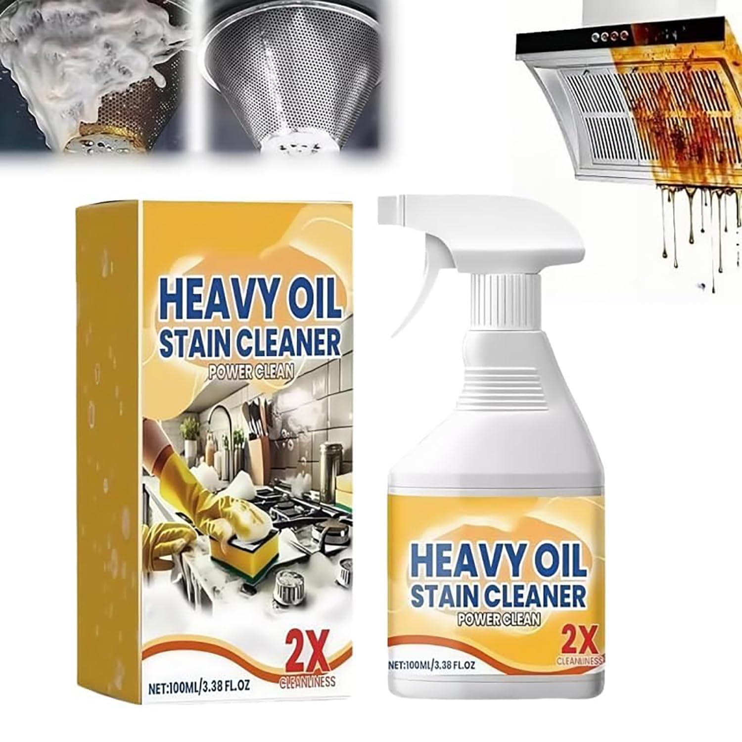 Chowye Heavy Duty Degreaser Cleaner Spray, Powerful Clean Up Kitchen Oil Stains Spray, Kitchen Heavy Oil Cleaning Agent, All Purpose Household