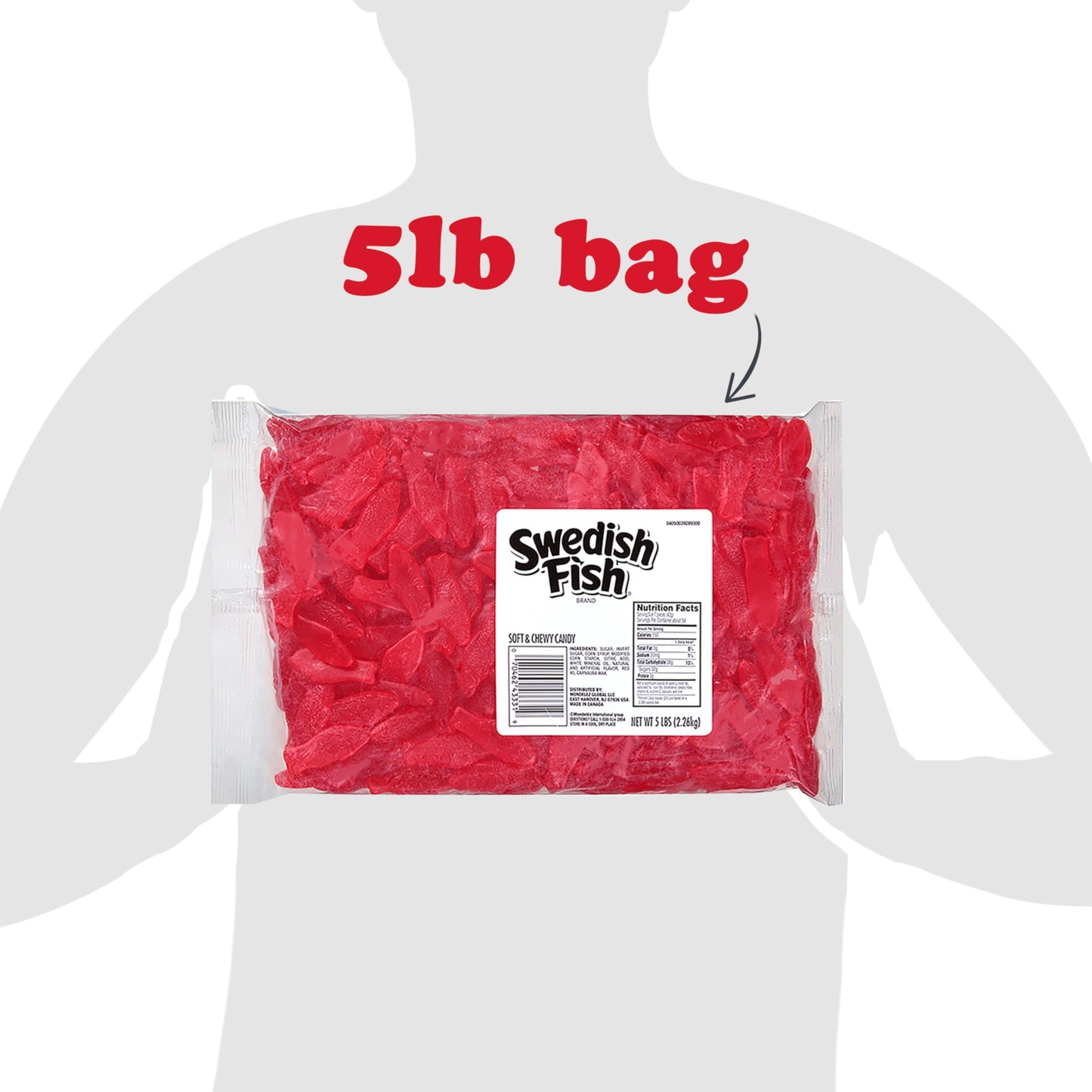 SWEDISH FISH Soft & Chewy Gummy Candy, Bulk Candy, 5 lb