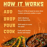 Medium Birria Orb - Makes 3-5 lbs per orb - 2-Pack - Made in USA - Instant Pot Birria Seasoning - Just add water, meat and 1 orb
