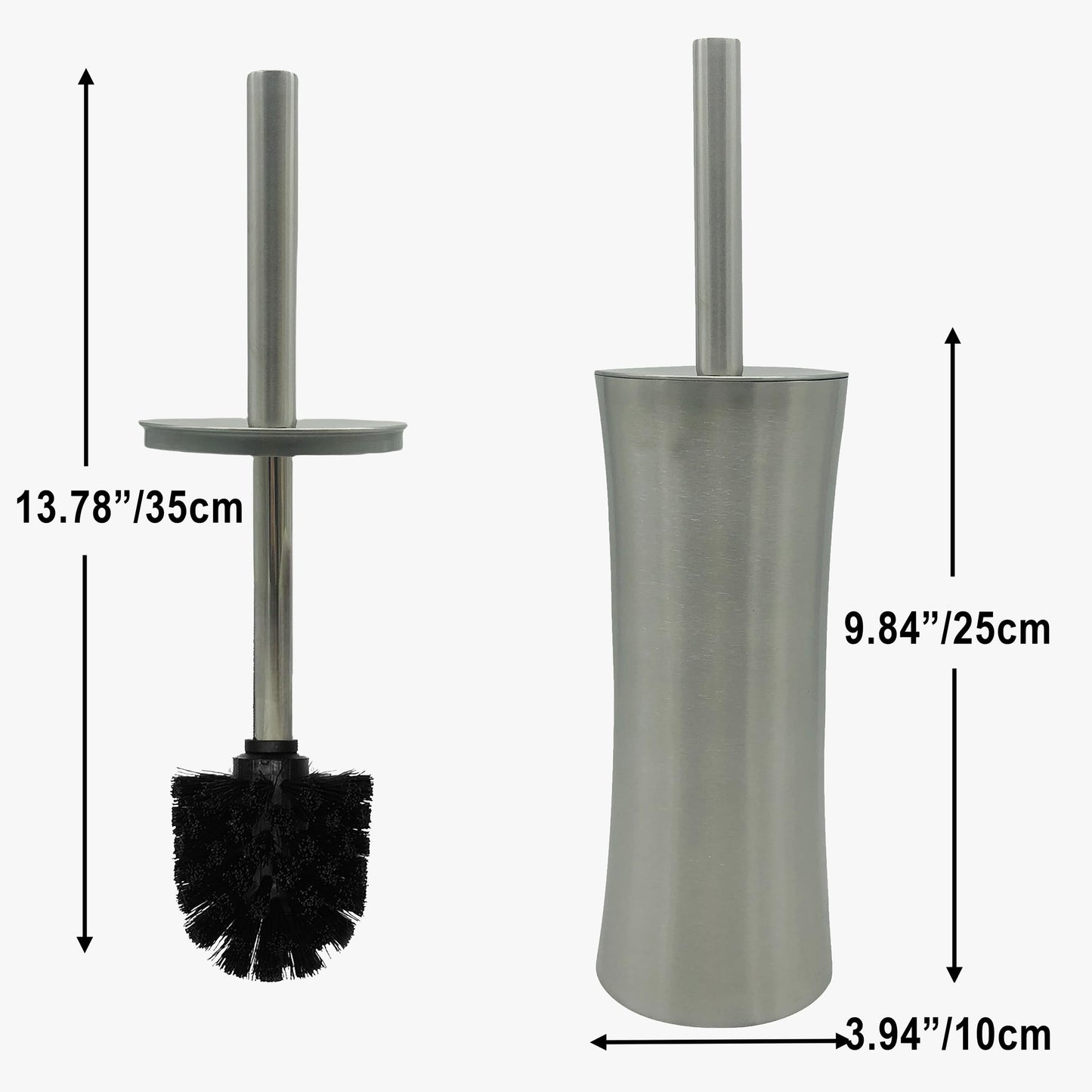 Vince Camuto Toilet Bowl Brush with Holder, Durable Bathroom Cleaning Tool, Modern Design for Easy Toilet Maintenance, Bathroom Cleaner Brush