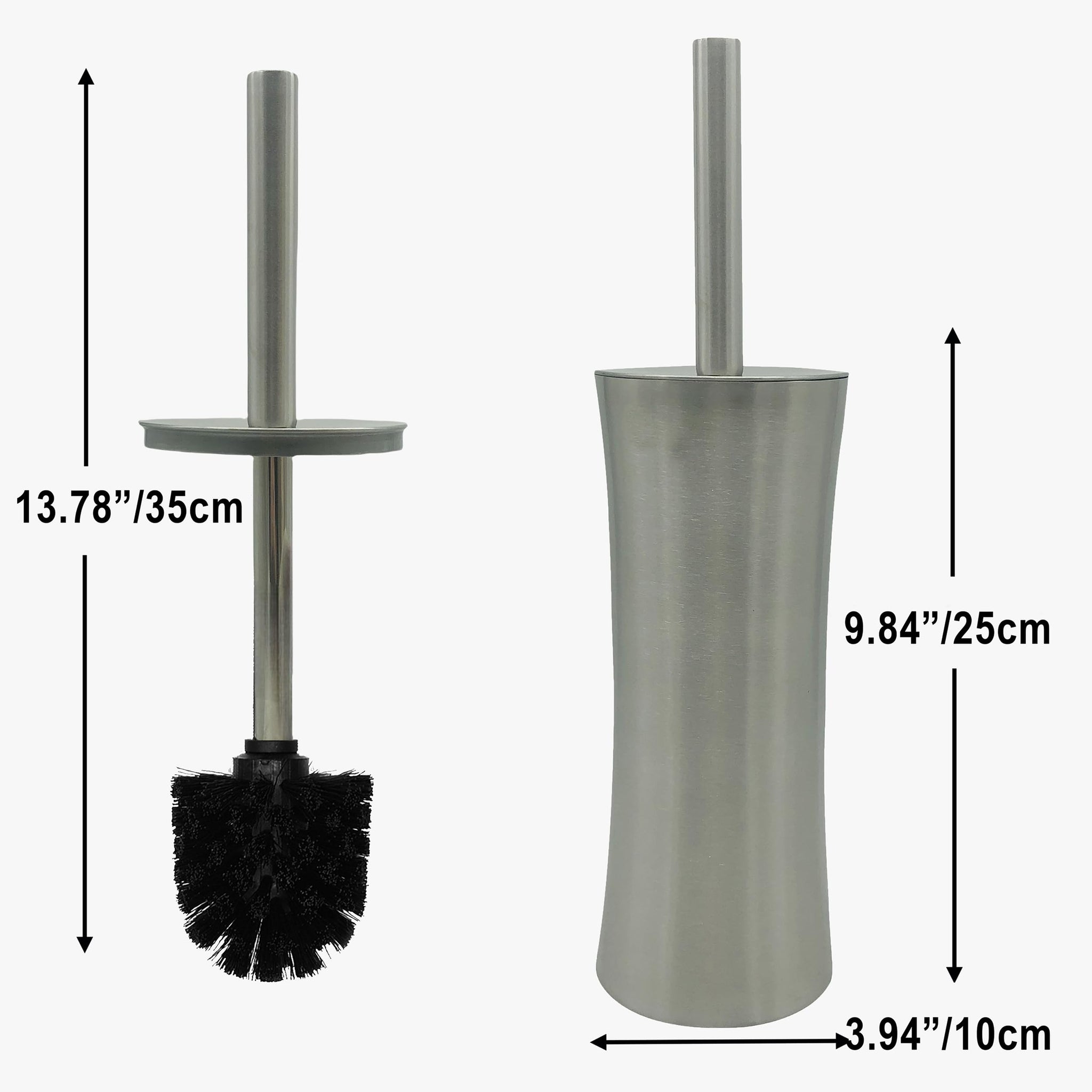 Vince Camuto Toilet Bowl Brush with Holder, Durable Bathroom Cleaning Tool, Modern Design for Easy Toilet Maintenance, Bathroom Cleaner Brush