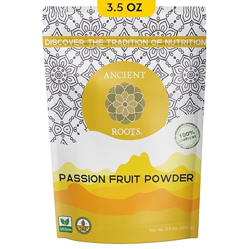 Ancient Roots Passion Fruit Powder- All-Natural Food Coloring, Flavoring Powder, Filled with Antioxidants, Vitamin C, and Fiber, Cocktail Mix