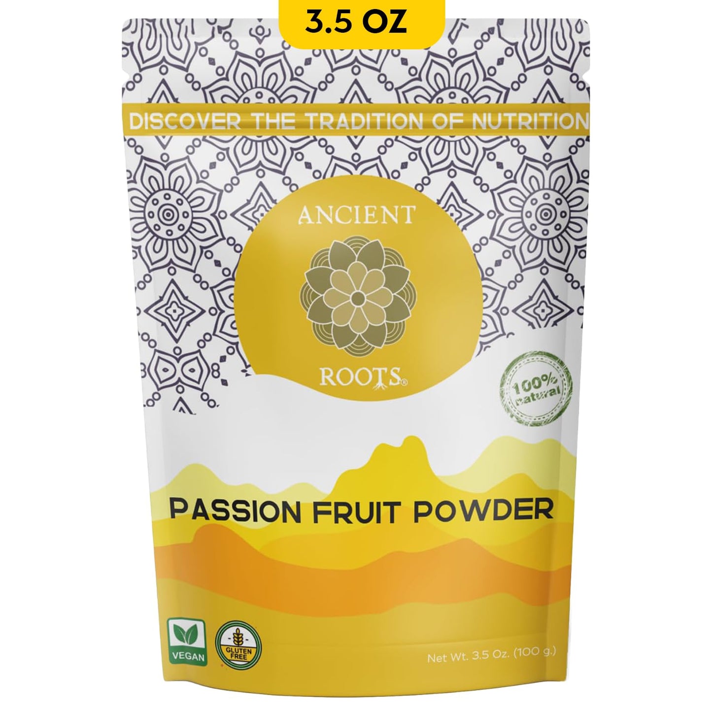 Ancient Roots Passion Fruit Powder- All-Natural Food Coloring, Flavoring Powder, Filled with Antioxidants, Vitamin C, and Fiber, Cocktail Mix