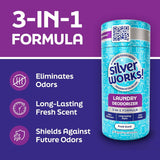 SilverWorks! Laundry Deodorizer, In-Wash Scent Booster, 3-in-1 Odor Eliminator, Long Lasting Scent, Protects Against Odors, Laundry Odor Remover