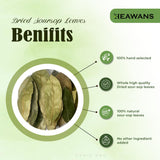 100% Natural Dried Soursop Leaves From Ceylon Sri Lanka 1oz (28g)
