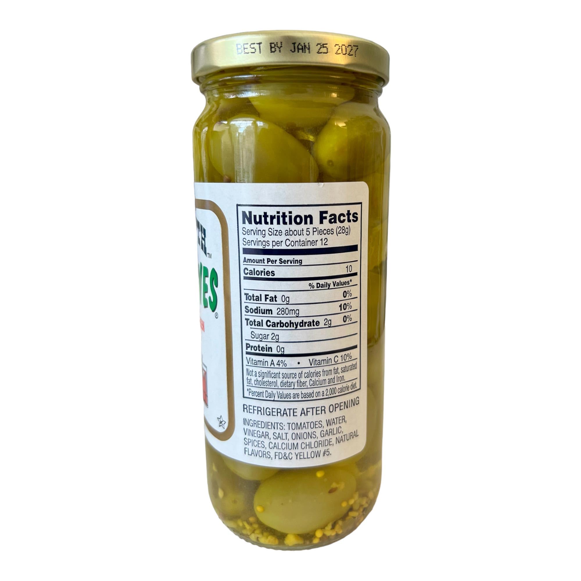 Old South Tomolives Pickled Green Tomatoes (2 Pack, 16 oz each) bundled with 4 count Lara's Gourmet Passion coasters