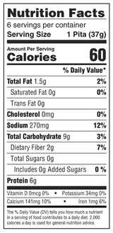 Flax Pita 3 Pack - Joseph's Pita Bread Value 3-Pack, Flax Oat Bran and Whole Wheat, 7g Carbs per Serving, Fresh Baked (6 per Pack, 18 Pitas Total)
