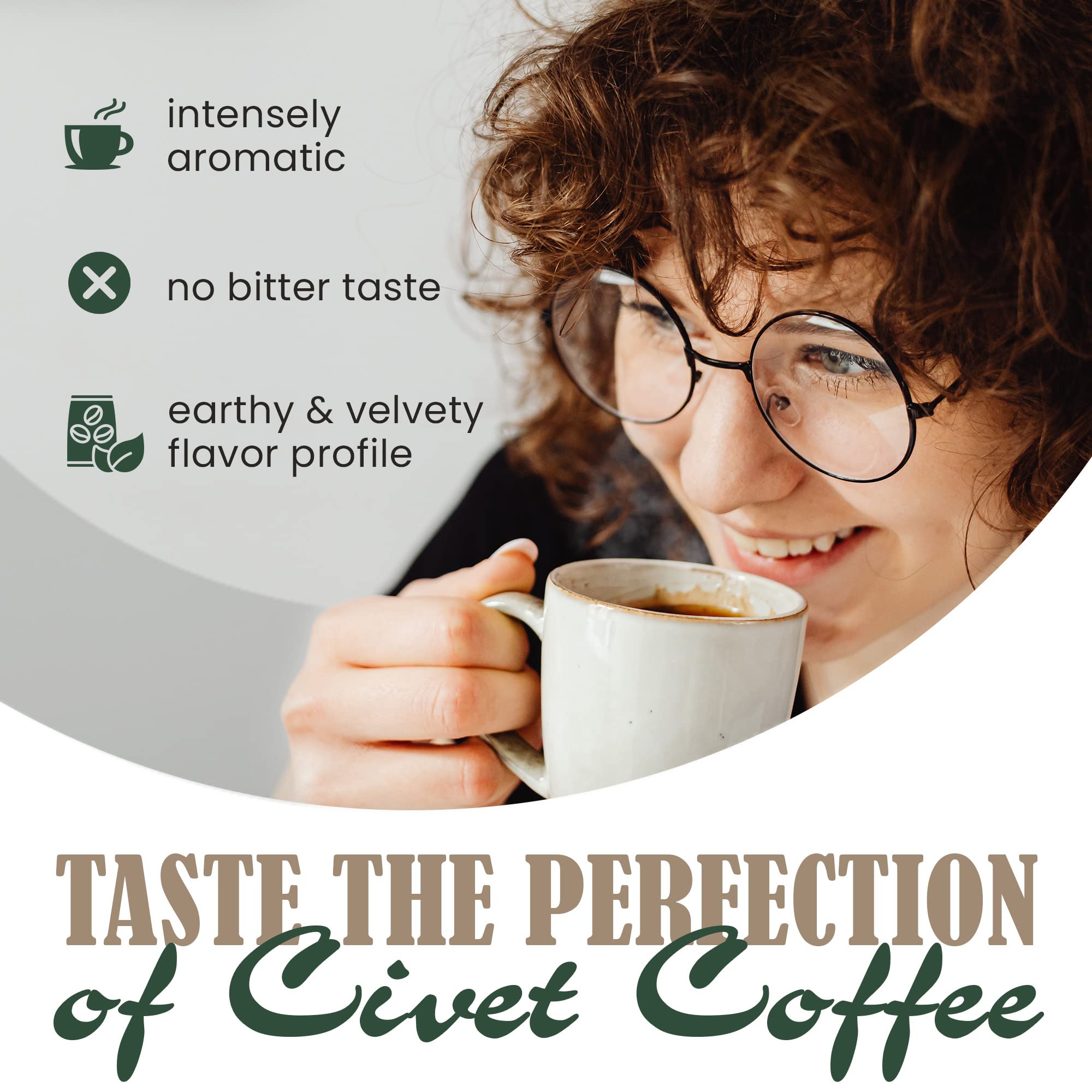 Ground Wild Kopi Luwak, the World’s Most Exclusive Coffee, Sustainably Sourced From Sumatra, Indonesia (Ground Coffee, 100gr)