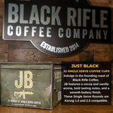 Black Rifle Coffee Company Just Black, 32 Count, Medium Roast K Cups - Single Serve K Cups Coffee Pods - Kcup Pods Compatible with Keurig 1.0 & 2.0