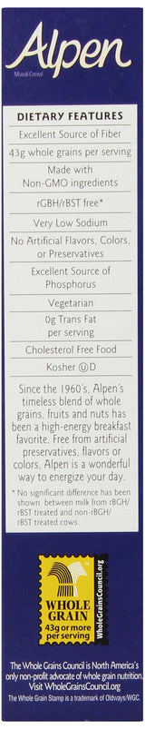 Alpen Cereal, No Sugar Added, 14 Ounce