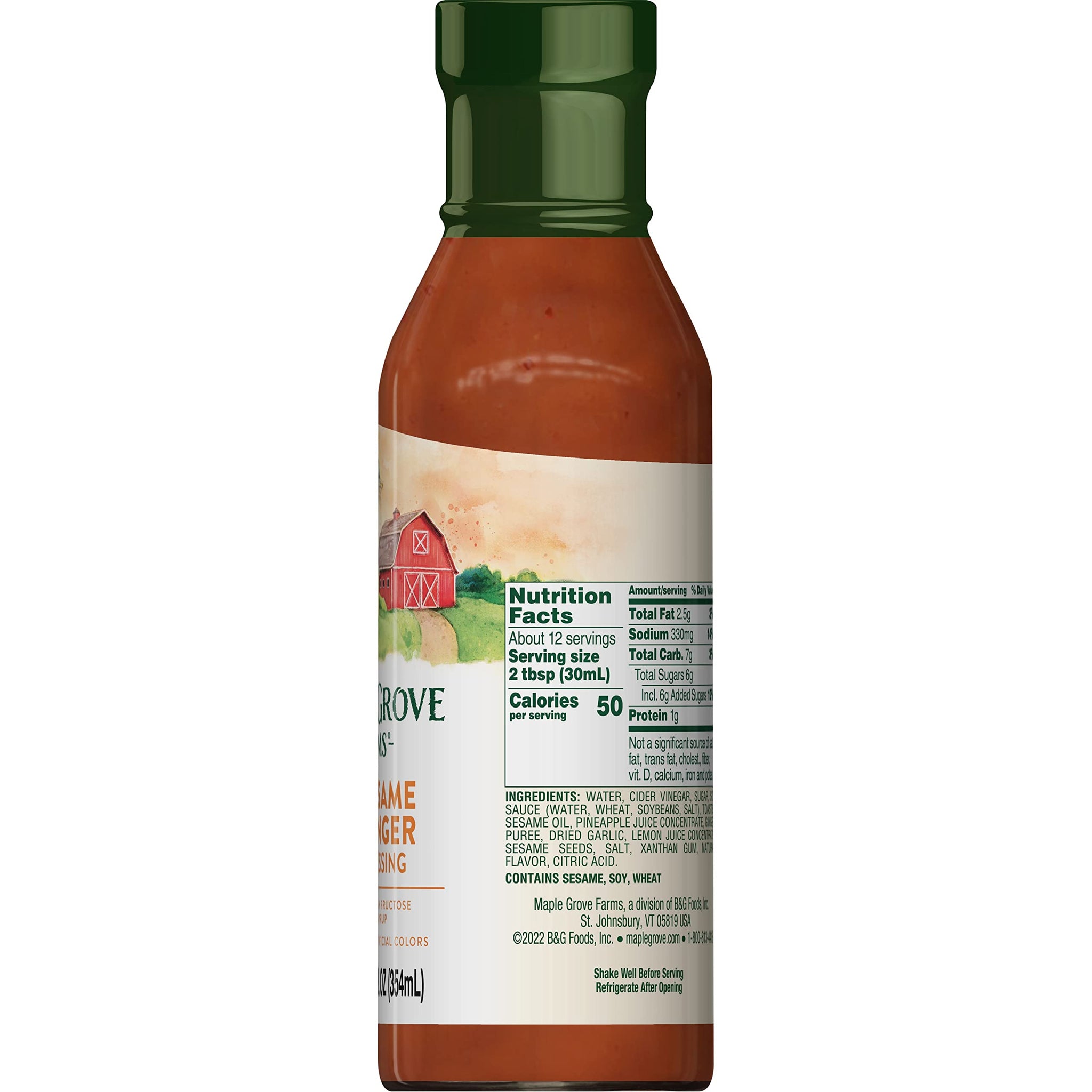 Maple Grove Farms Salad Dressing, Sesame Ginger Dressing, 12 Ounce