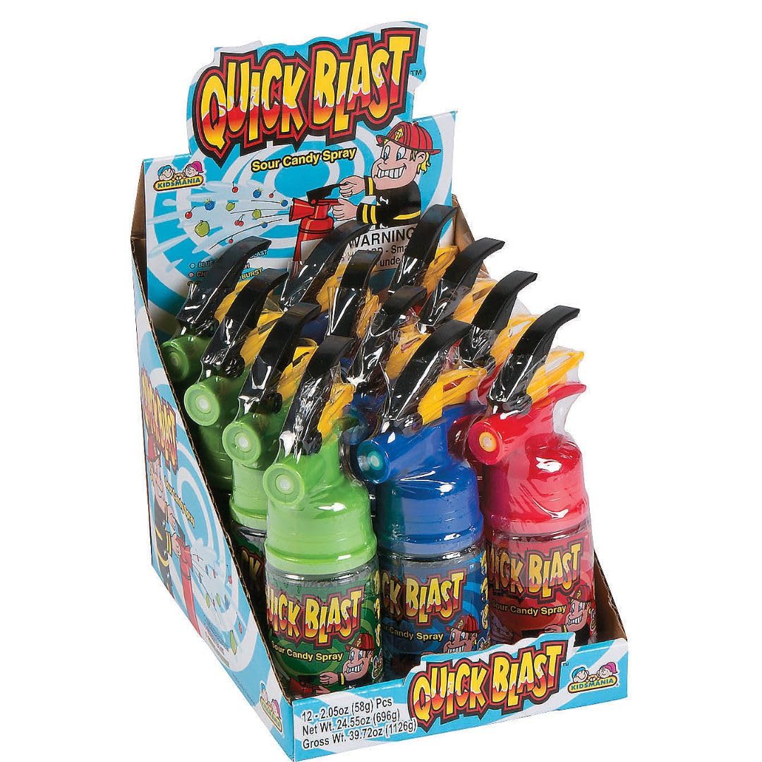Assorted Flavors Quick Blast Sour Candies - 4.75" (Pack of 12) - Perfect for Birthdays, Trick-or-Treats, Themed Events & More