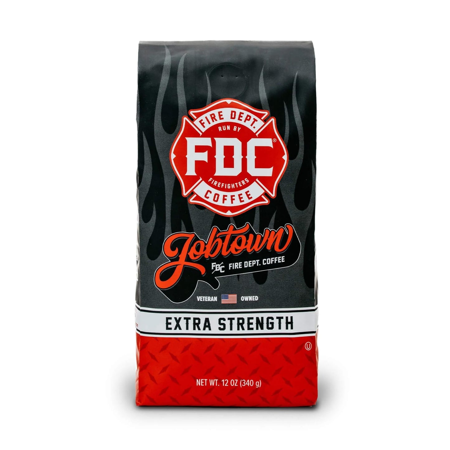 Fire Department Coffee - Gives Back to Firefighters - Jobtown Extra Strength Ground Coffee - Rich & Bold Dark Roast - Roasted in the USA - Veteran