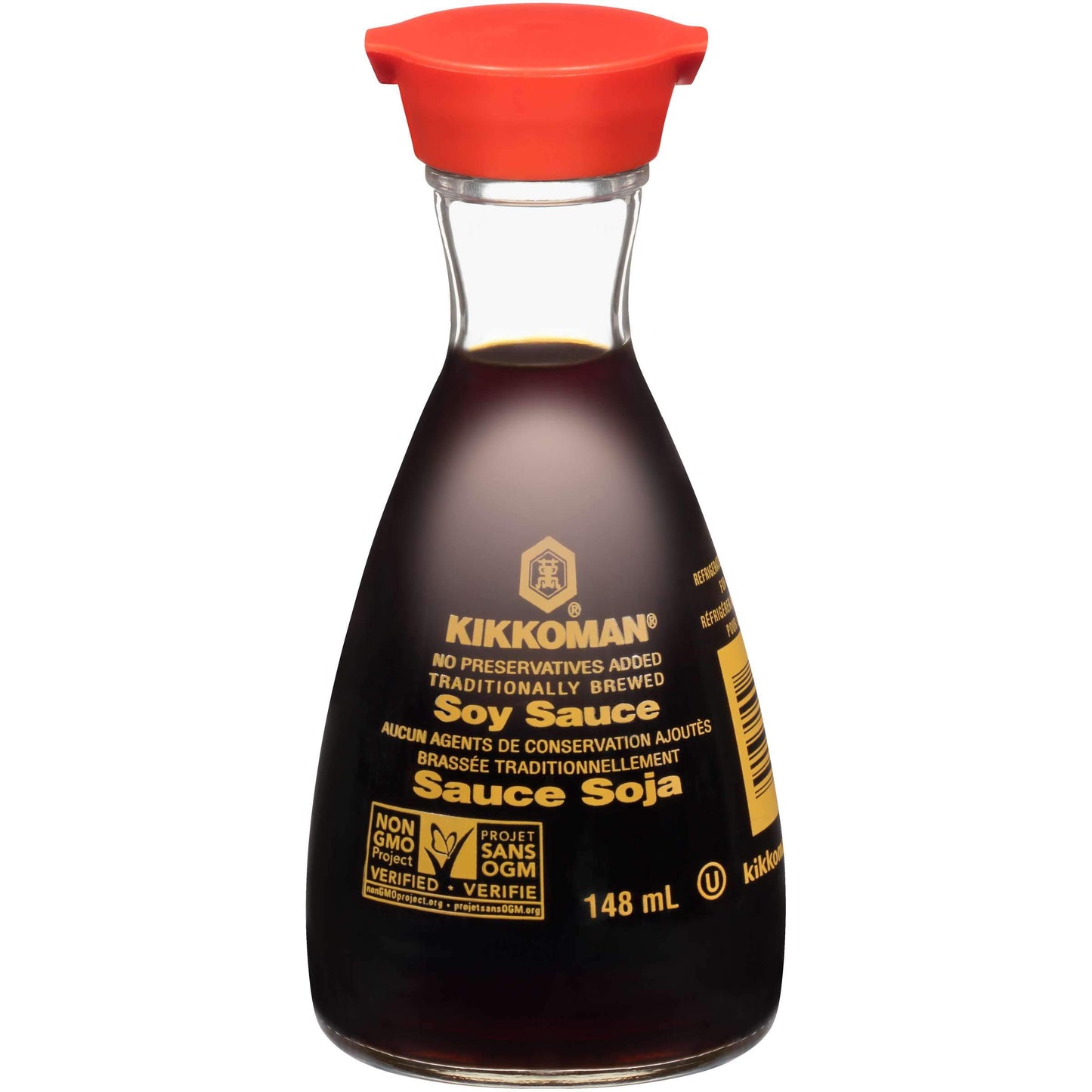 Soy Sauce Budnle with Two Dispensers 5 fl oz and 64 Ounce Bottle (0.5 Gallon) - with Make Your Day Mini Bamboo Spatula or Basting Brush