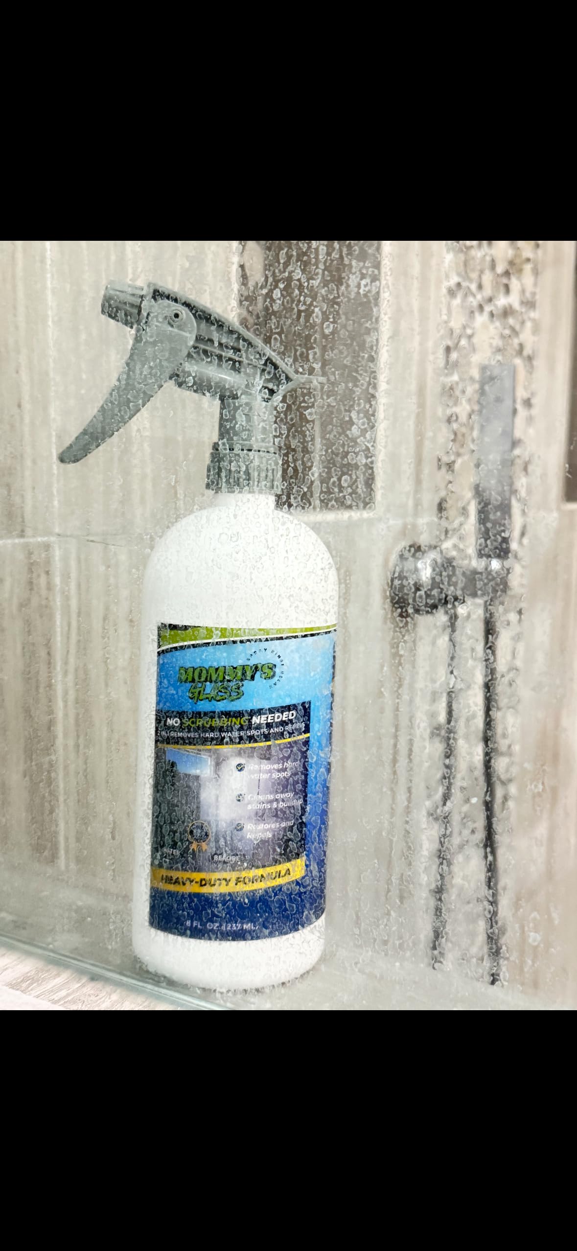 Mommy's Glass 2 in 1 Hard Water Spot Remover and Repellent Spray, Heavy-Duty Formula, No Scrubbing Needed, 16 fl oz