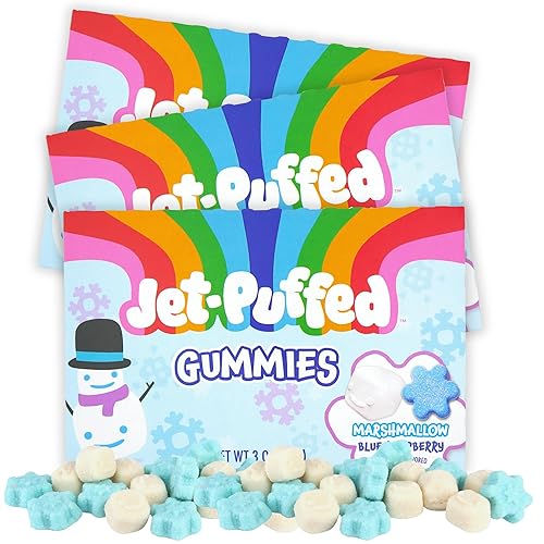 Needzo Flavored Christmas Gummies, Festive Holiday Gummy Candy, Movie Theater Boxes, 3 Ounces (Pack of 3) (Jet Puffed)