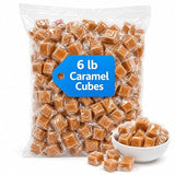 Caramel Cubes Candy, 6 lb Bulk Bag, Individually Wrapped Soft Chewy Caramels