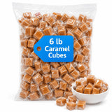 Caramel Cubes Candy, 6 lb Bulk Bag, Individually Wrapped Soft Chewy Caramels