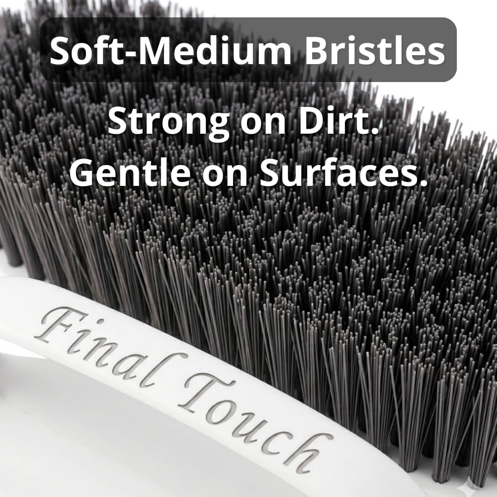 Scrub Brush, Soft-Medium Bristle Scrub Brush with Handle - All-Purpose Cleaning Brushes for Kitchen, Bathroom, Shower, Tile, Grout, Sink & Floor