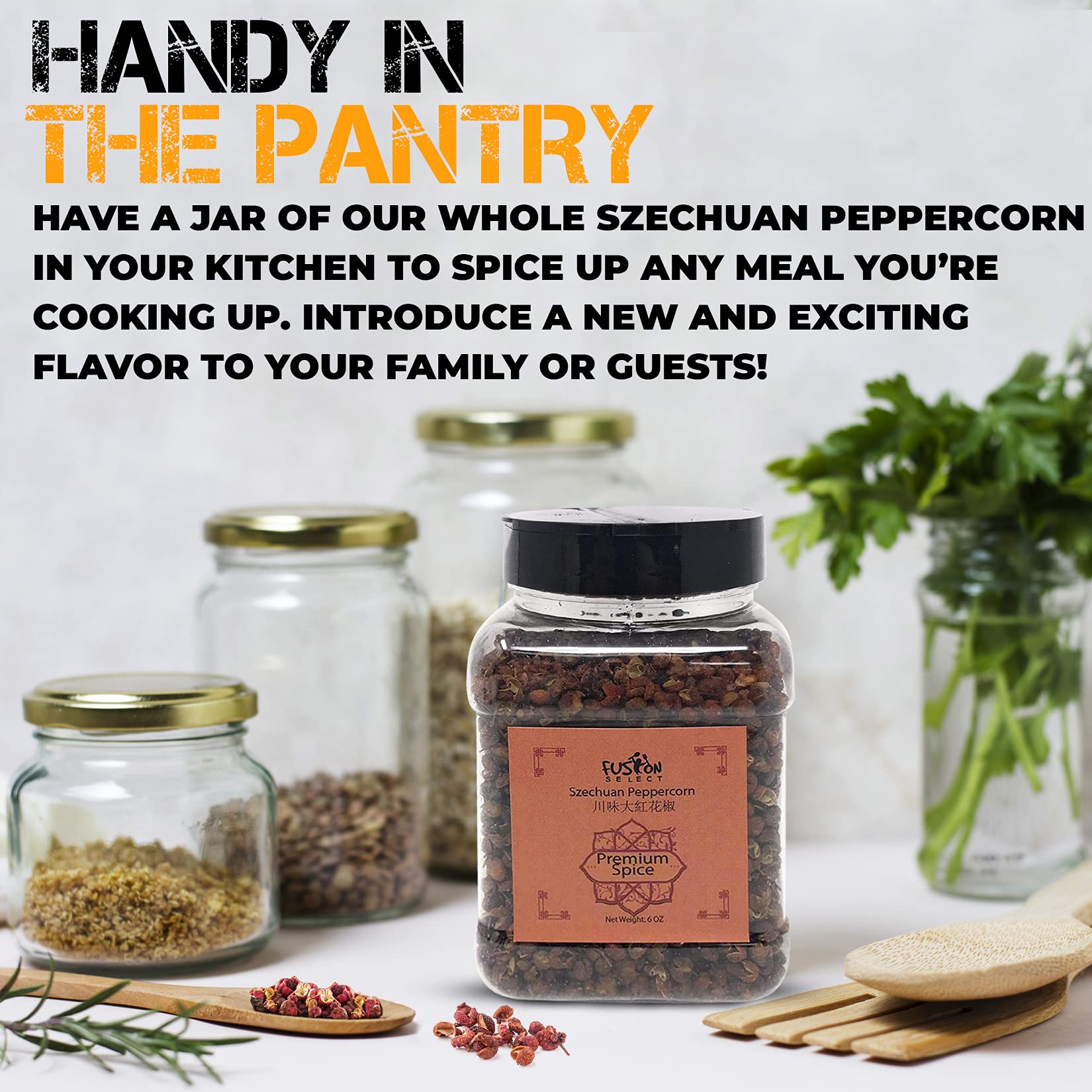 Fusion Select Premium Szechuan Peppercorn - Authentic Sichuan Whole Peppercorns for Chinese Cuisine, Mapo Tofu, Kung Pao Chicken - Spice Seasoning