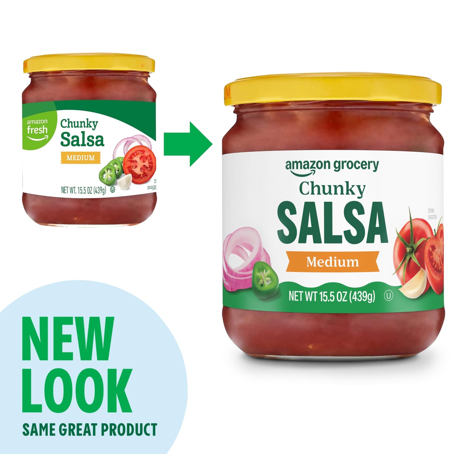 Amazon Grocery, Chunky Salsa, Medium Heat, 15.5 Oz