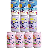 La Croix Beach Plum, Guava Sao Paulo, Black Razzberry Sparkling Water Variety Pack, 12oz (Pack of 10, Total of 120oz)