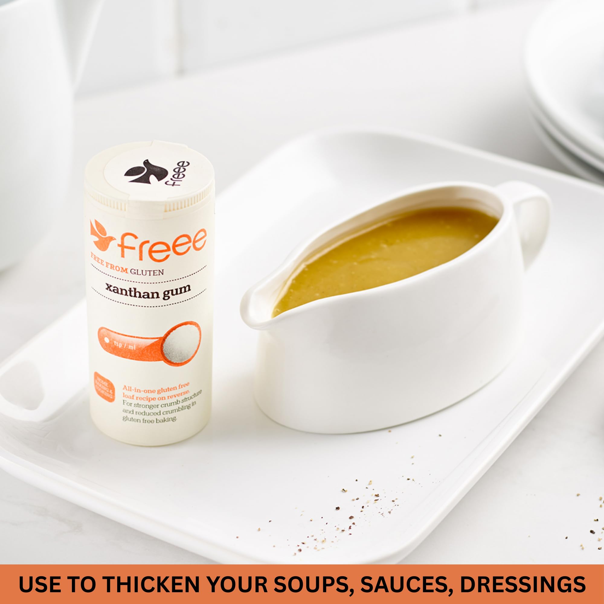 freee Gluten Free Xanthan Gum Powder 3.53 Oz (100 g) | Thickener, Binder & Stabilizer | For Baking, Sauces, Soups, Desserts, Ice Cream | Kosher