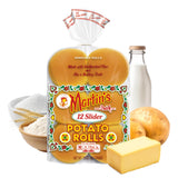 Martins Slider Potato Rolls - 3” Non GMO Mini Hamburger Buns - Golden Hue, Soft & Sweet, Made with Nonfat Milk, Wheat Flour & Cane Sugar - Perfect