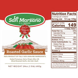 La San Marzano Roasted Garlic Sauce, 24 oz, Pasta Sauce Made in Italy, All Purpose Tomato Premium Quality, All Natural, Mediterranean Diet, Non GMO