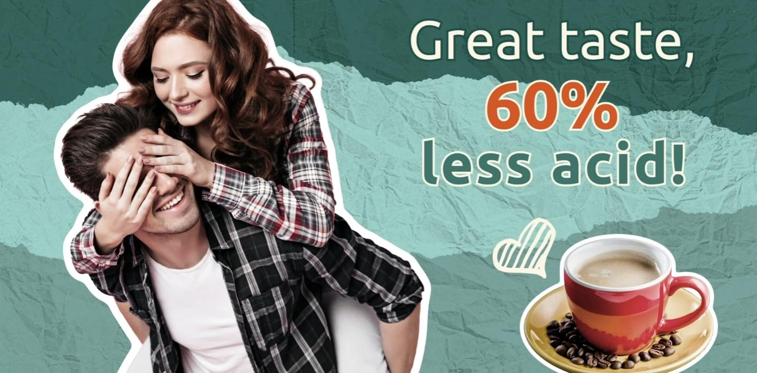 trücup Low Acid Coffee, French Roast Coffee Ground - Drip Grind 12 Oz, Natural Water&Steam Process 60% Less Acid, Smooth Flavor, Stomach-Friendly Rich