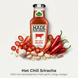 Kuhne Hot Chili Sriracha, 8oz Bottle, Hot Sauce with Jalapeno Chillies and Garlic, Add a Kick to Meat, Chicken, Fish and Stir Fries