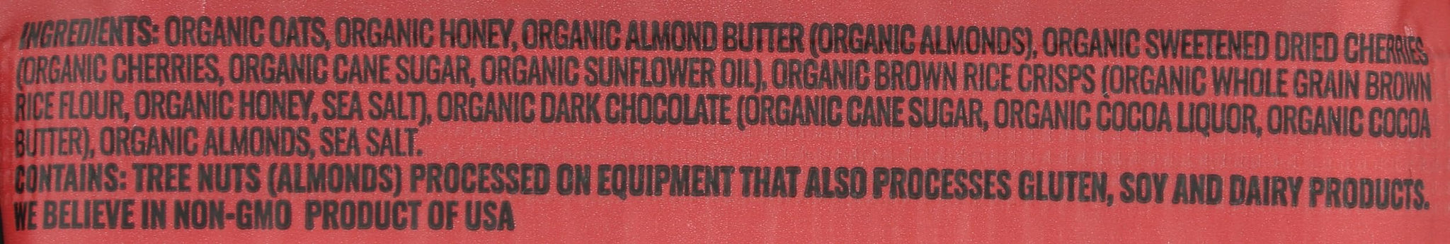 Kates Real Food Organic Dark Chocolate Cherry & Almond Handle Bar, 2.2 OZ