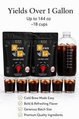 Bean Lab Cold Brew Coffee - Hazelnut Blend - Brew Bag - Coarse Ground Coffee - Smooth Low-Acid Coffee - Reusable Brew System - 100% Arabica - Medium