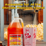 At-The-Movies-Popcorn® Buttery Flavor Popcorn Topping (4 - One-Gallon Bottles) - Movie Theater Butter Popcorn Oil, Vegan, Gluten Free, Non GMO, Zero