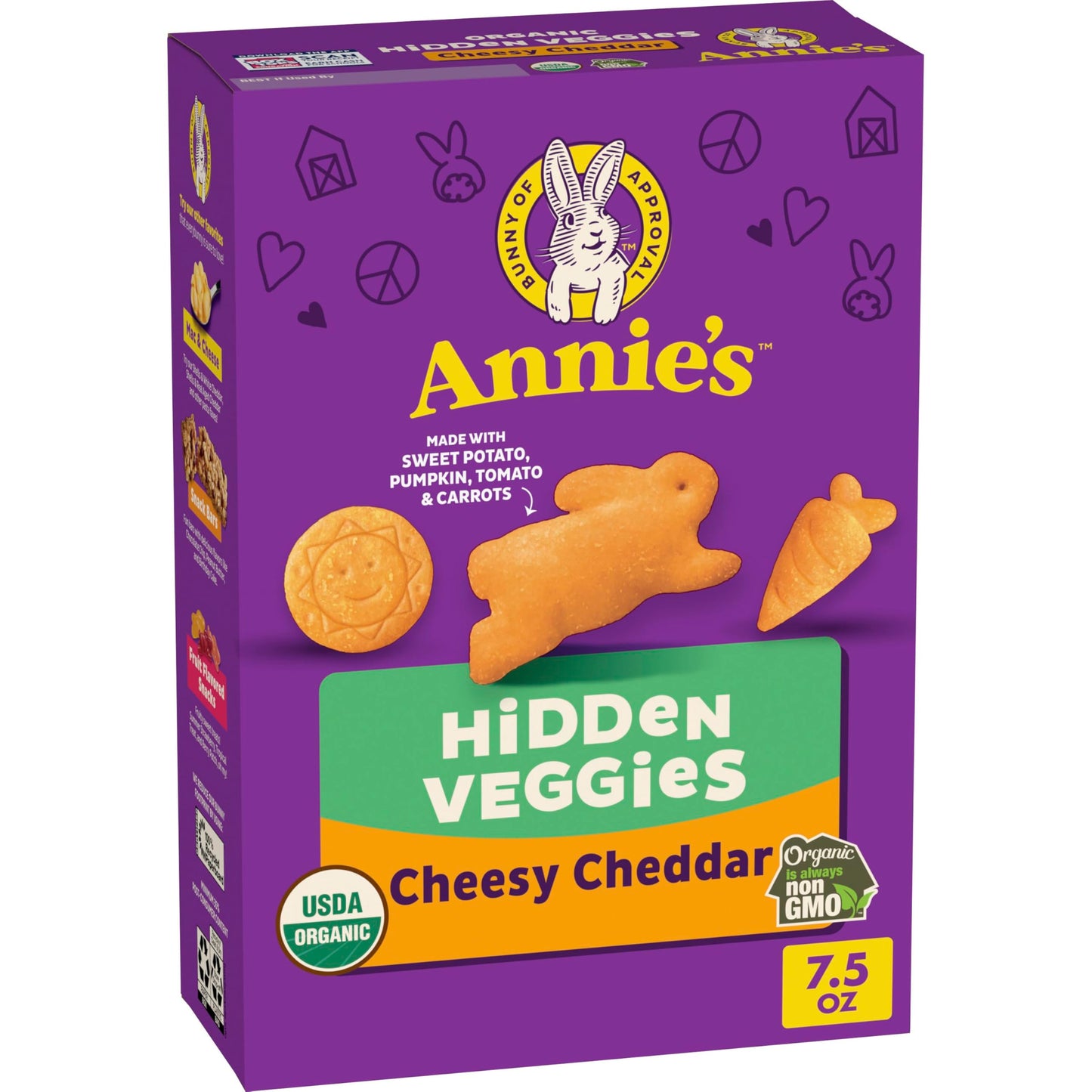 Annie's Organic Cheesy Cheddar Crackers with Hidden Veggies, 7.5 oz