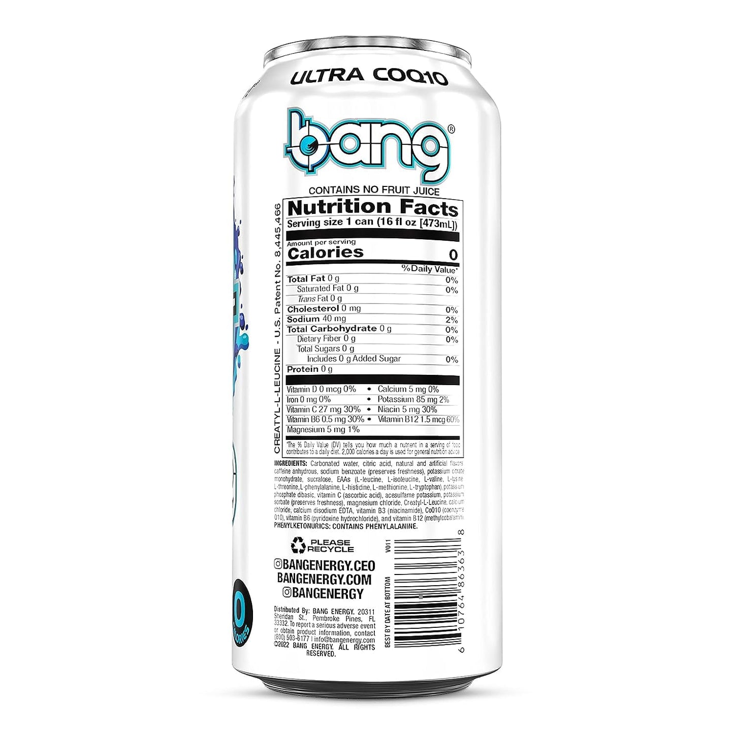 Vpx Bang - Blue Razz - 16fl.oz. (Pack of 4)