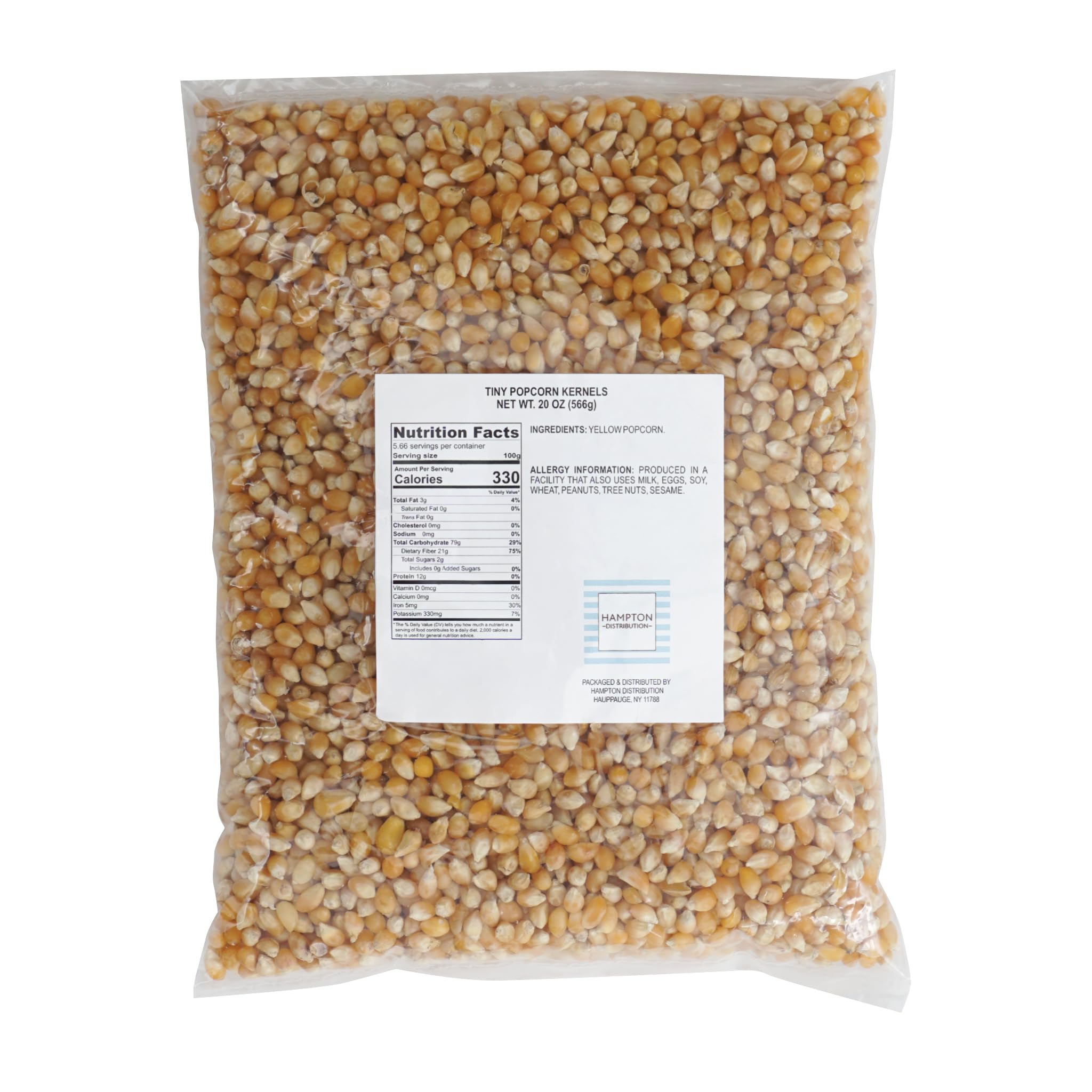 Tiny Kernel Popcorn, 20 Ounce Bulk Bag, Popcorn Kernels For Popcorn Machine, The Hampton Popcorn Company