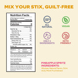 Cocktail Stix Zero Sugar Pineapple Spritz Mixer - Cocktail & Mocktail Drink Mixer - Skinny Mixes - Water Flavoring Packets - Vegan - No Calories, No