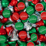 Christmas Candy Kisses with Stickers (85 Pcs) - No Assembly Required - Bulk Happy Holidays Chocolate