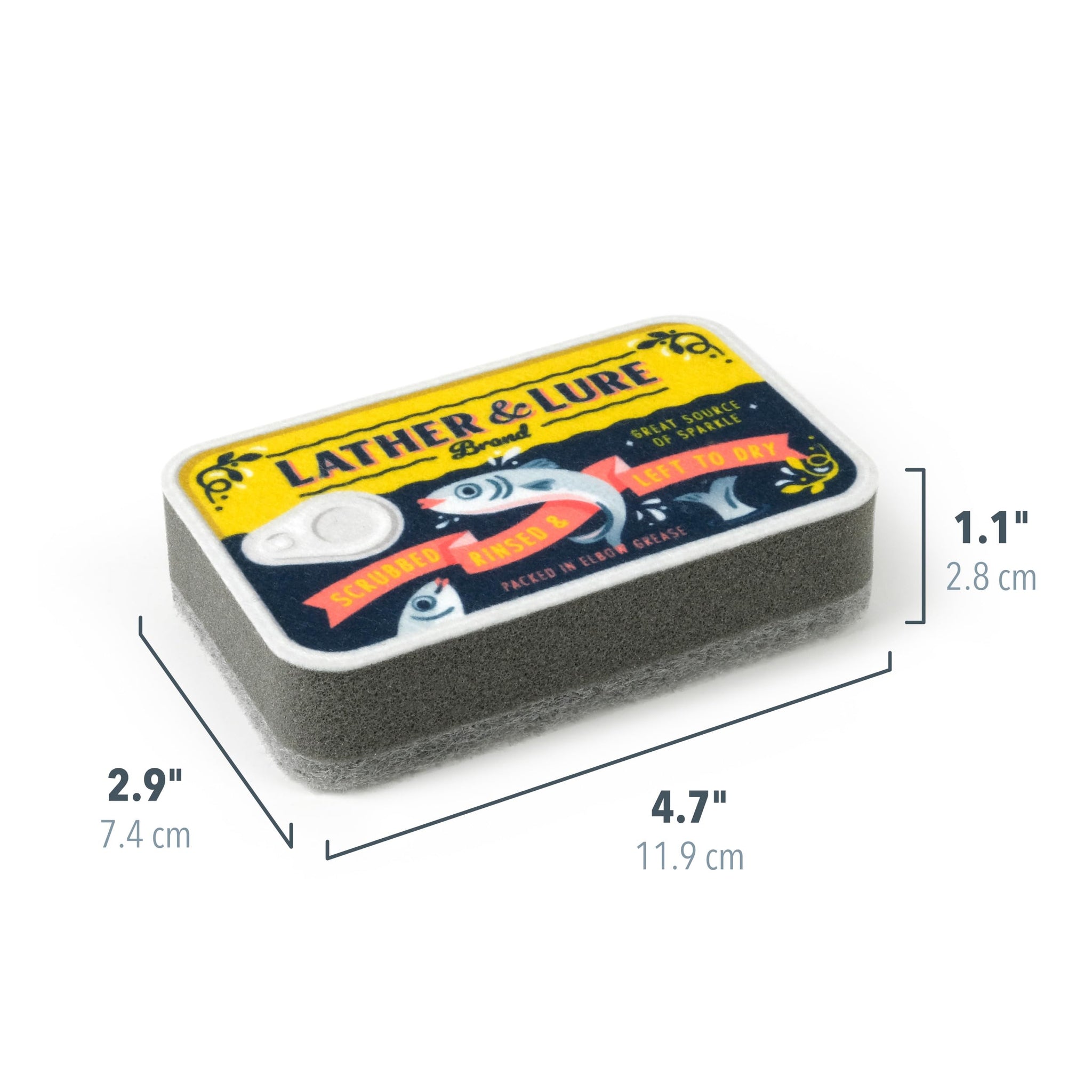 Genuine Fred Tidy TINS Sardine Sponges, Set of 2, Durable Layered Sponges, Fun and Quirky Tinned Fish Inspired Kitchen Accessory, Gift-Ready Packaging